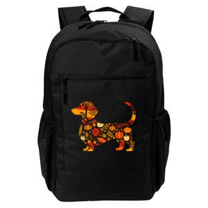 Autumn Pumpkin Fall Dachshund Thanksgiving Daily Commute Backpack