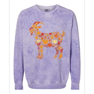 Autumn Pumpkin Fall Goat Thanksgiving Colorblast Crewneck Sweatshirt