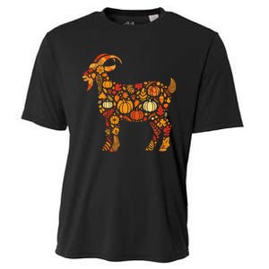 Autumn Pumpkin Fall Goat Thanksgiving Cooling Performance Crew T-Shirt