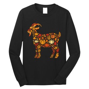 Autumn Pumpkin Fall Goat Thanksgiving Long Sleeve Shirt