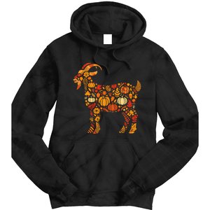 Autumn Pumpkin Fall Goat Thanksgiving Tie Dye Hoodie