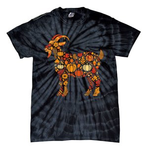 Autumn Pumpkin Fall Goat Thanksgiving Tie-Dye T-Shirt