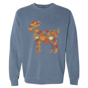 Autumn Pumpkin Fall Goat Thanksgiving Garment-Dyed Sweatshirt