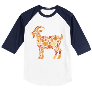 Autumn Pumpkin Fall Goat Thanksgiving Baseball Sleeve Shirt