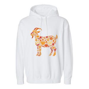 Autumn Pumpkin Fall Goat Thanksgiving Garment-Dyed Fleece Hoodie