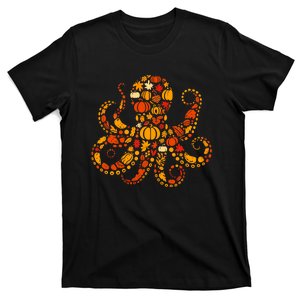 Autumn Pumpkin Fall Octopus Thanksgiving T-Shirt