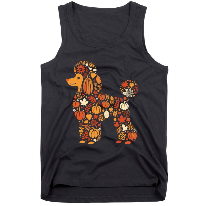 Autumn Pumpkin Fall Poodle Thanksgiving Dog Tank Top