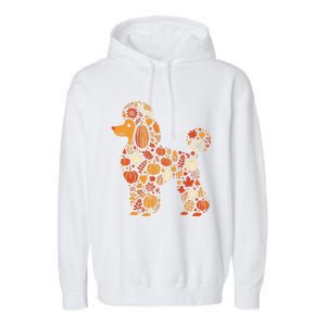 Autumn Pumpkin Fall Poodle Thanksgiving Dog Garment-Dyed Fleece Hoodie