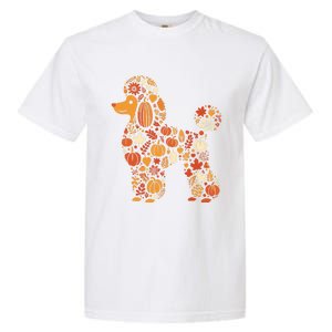 Autumn Pumpkin Fall Poodle Thanksgiving Dog Garment-Dyed Heavyweight T-Shirt