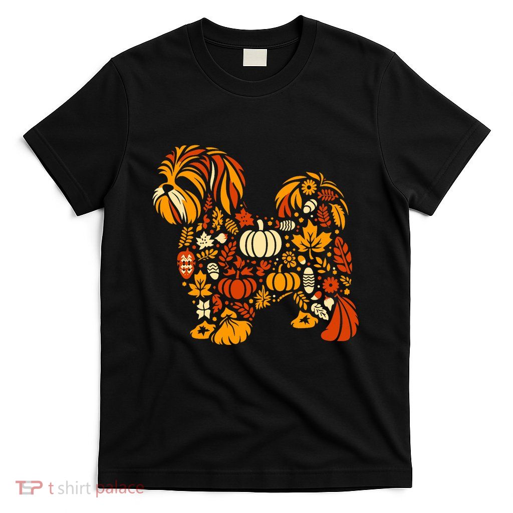 Autumn Pumpkin Fall Shih Tzu Thanksgiving T-Shirt
