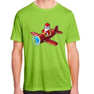 Airplane Pilot Funny Christmas Holidays Plane Santa Claus Gift Adult ChromaSoft Performance T-Shirt