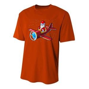 Airplane Pilot Funny Christmas Holidays Plane Santa Claus Gift Performance Sprint T-Shirt