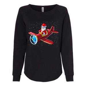 Airplane Pilot Funny Christmas Holidays Plane Santa Claus Gift Womens California Wash Sweatshirt