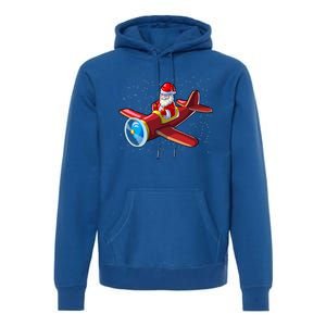 Airplane Pilot Funny Christmas Holidays Plane Santa Claus Gift Premium Hoodie