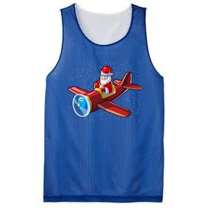 Airplane Pilot Funny Christmas Holidays Plane Santa Claus Gift Mesh Reversible Basketball Jersey Tank