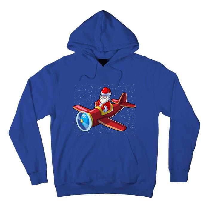 Airplane Pilot Funny Christmas Holidays Plane Santa Claus Gift Tall Hoodie