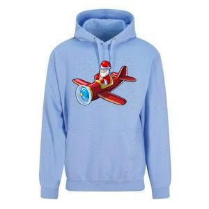 Airplane Pilot Funny Christmas Holidays Plane Santa Claus Gift Unisex Surf Hoodie