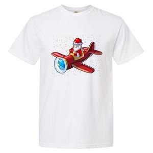 Airplane Pilot Funny Christmas Holidays Plane Santa Claus Gift Garment-Dyed Heavyweight T-Shirt