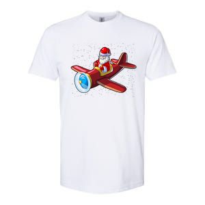 Airplane Pilot Funny Christmas Holidays Plane Santa Claus Gift Softstyle CVC T-Shirt