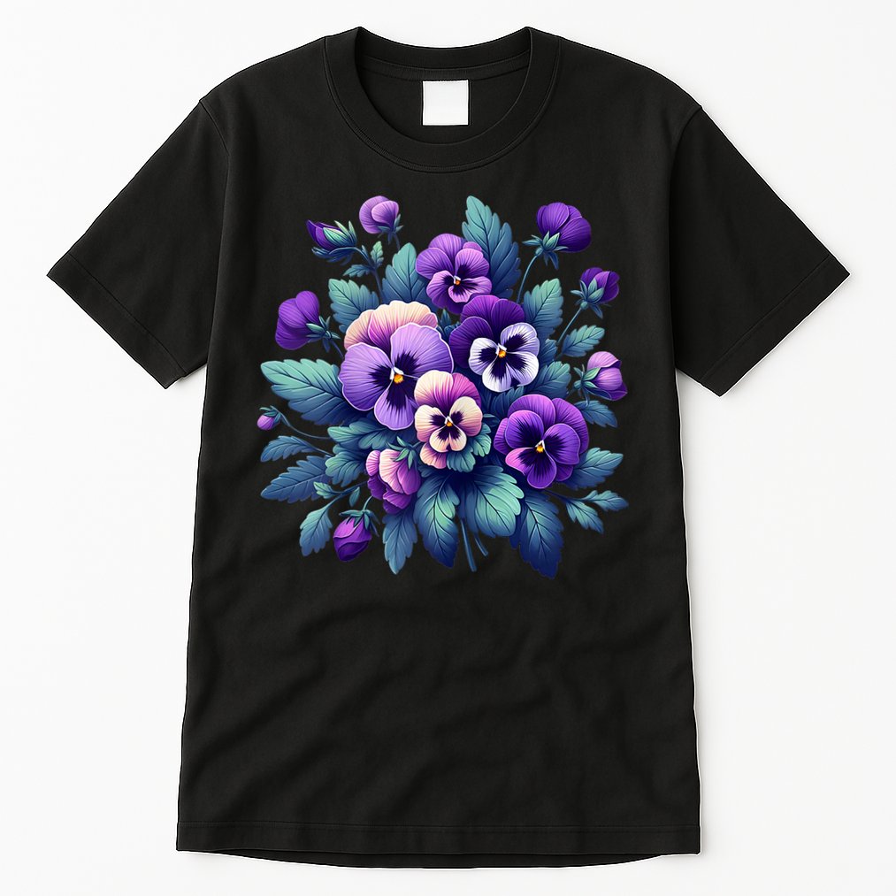 Alzheimer Purple Floral Pansy Dementia AlzheimerS Awareness Tall T-Shirt