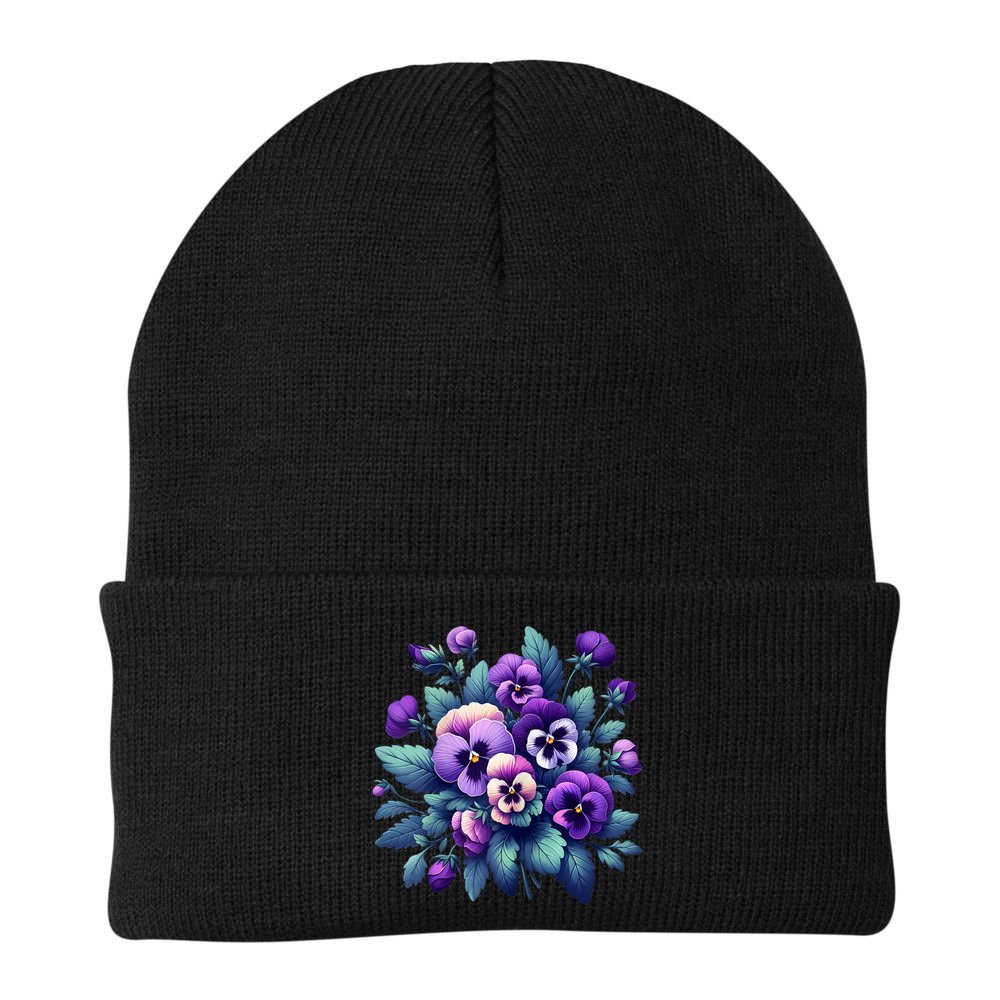 Alzheimer Purple Floral Pansy Dementia AlzheimerS Awareness Beanie