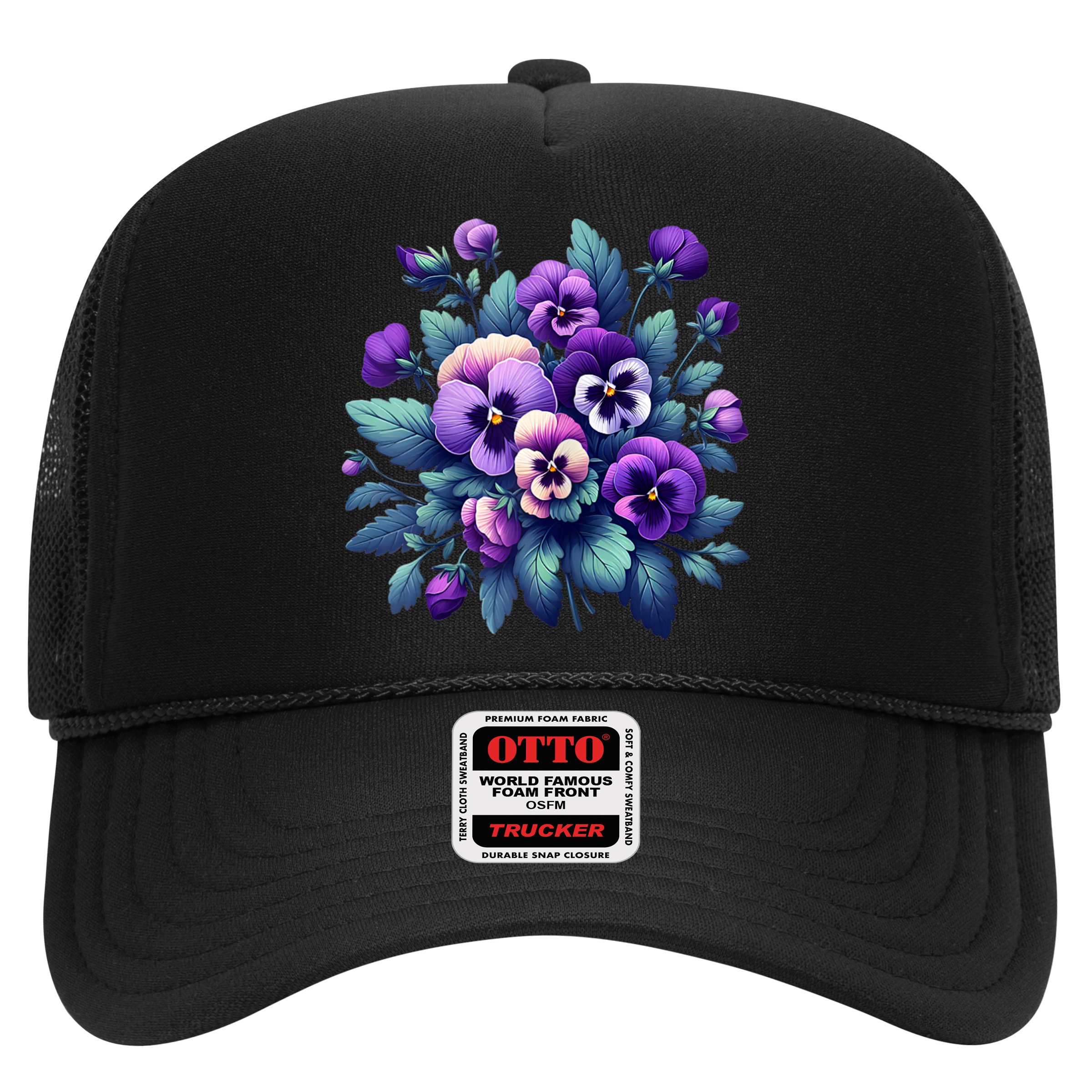 Alzheimer Purple Floral Pansy Dementia AlzheimerS Awareness Hat