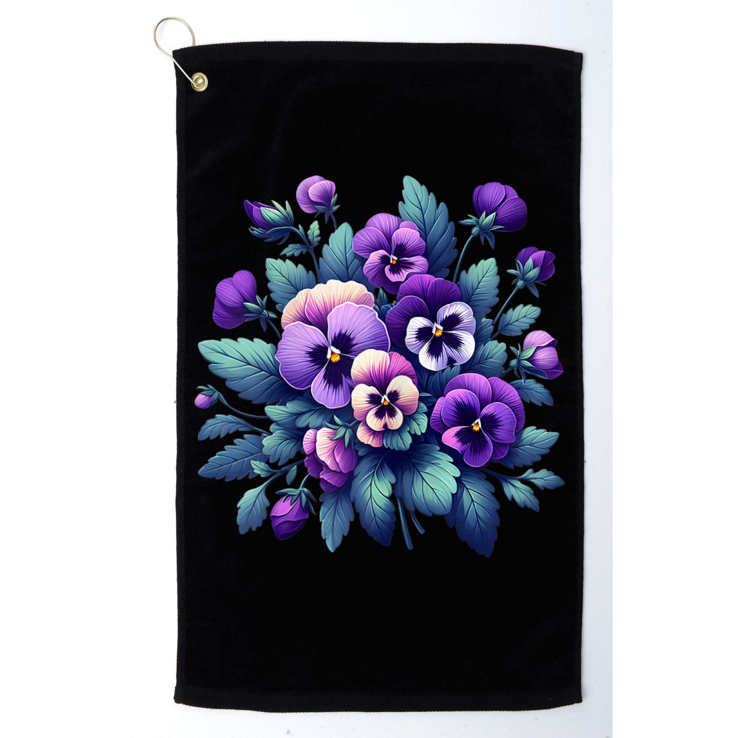 Alzheimer Purple Floral Pansy Dementia AlzheimerS Awareness Golf Towel