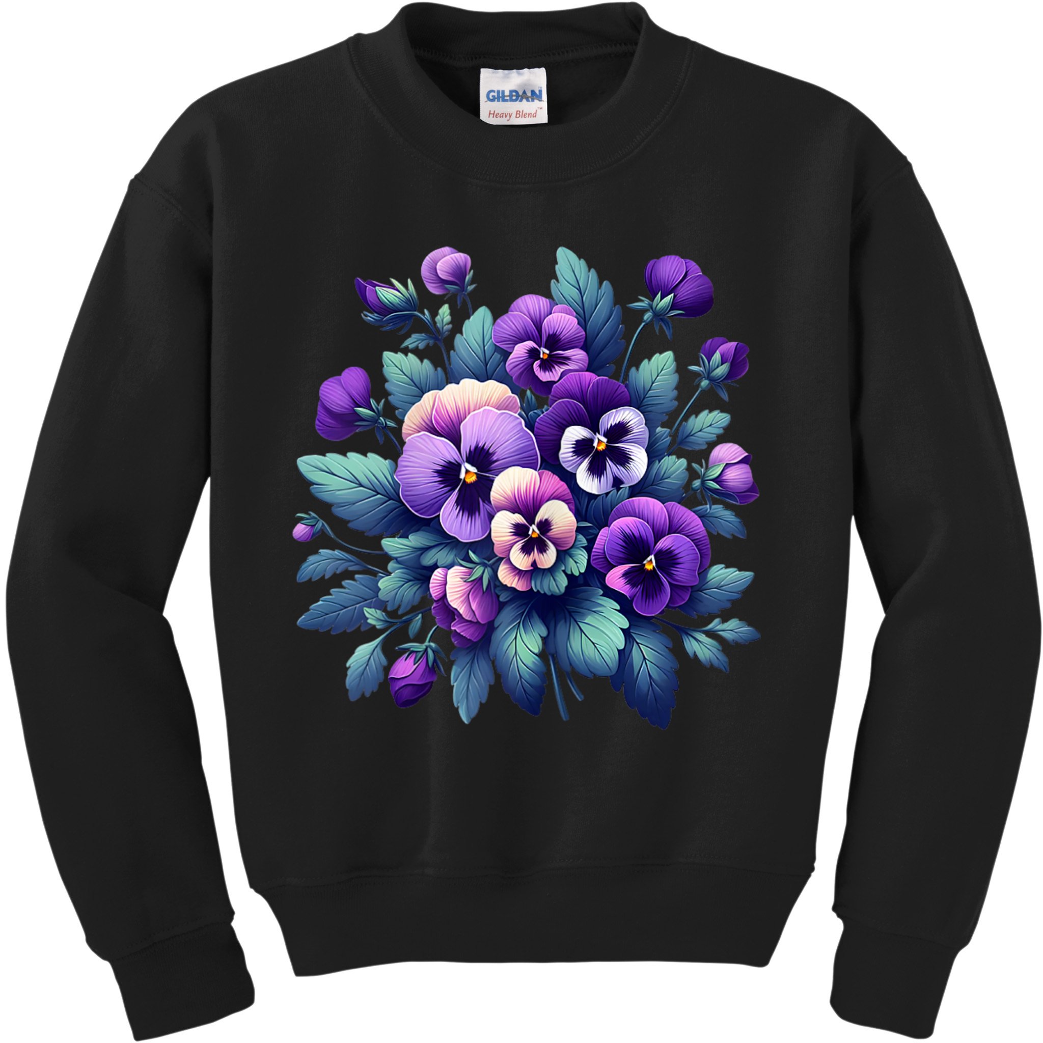 Alzheimer Purple Floral Pansy Dementia AlzheimerS Awareness Kids Sweatshirt
