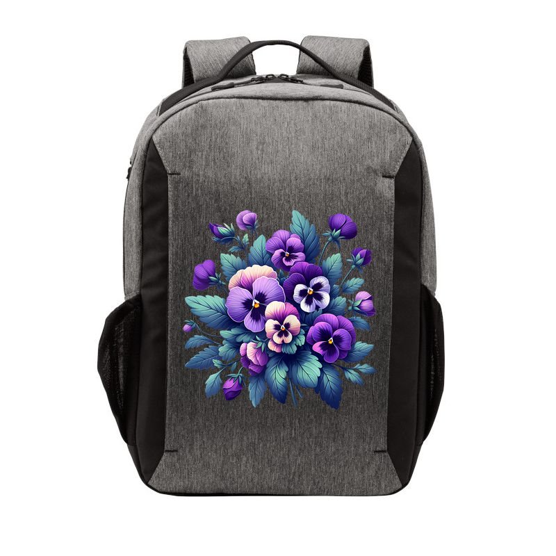Alzheimer Purple Floral Pansy Dementia AlzheimerS Awareness Vector Backpack