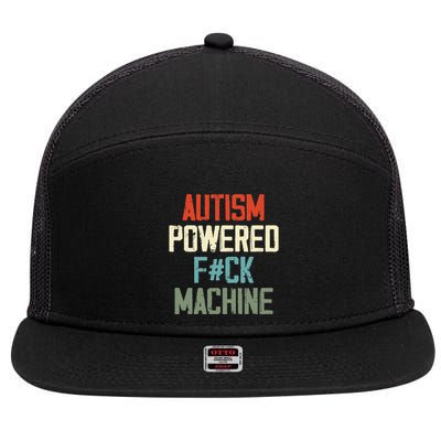 Autism Powered Fck Machine Retro Health 7 Panel Mesh Trucker Snapback Hat