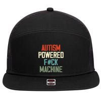 Autism Powered Fck Machine Retro Health 7 Panel Mesh Trucker Snapback Hat