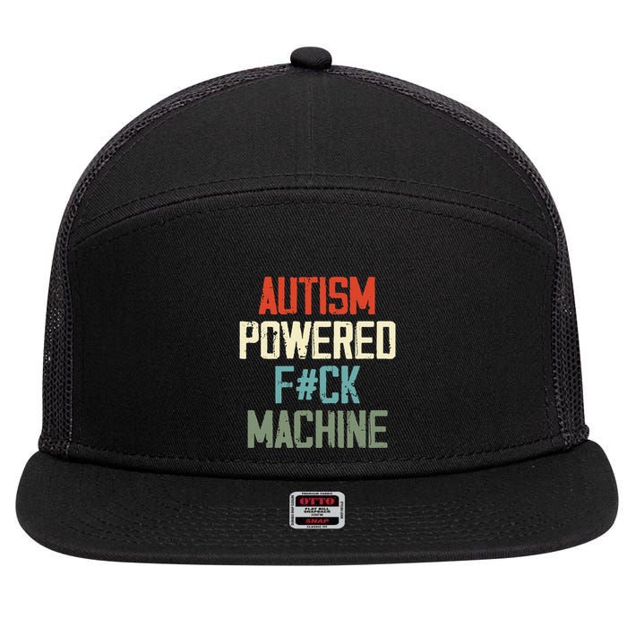 Autism Powered Fck Machine Retro Health 7 Panel Mesh Trucker Snapback Hat