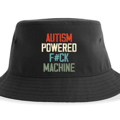 Autism Powered Fck Machine Retro Health Sustainable Bucket Hat