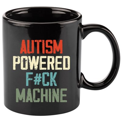 Autism Powered Fck Machine Retro Health 11oz C Handle Ceramic Mug