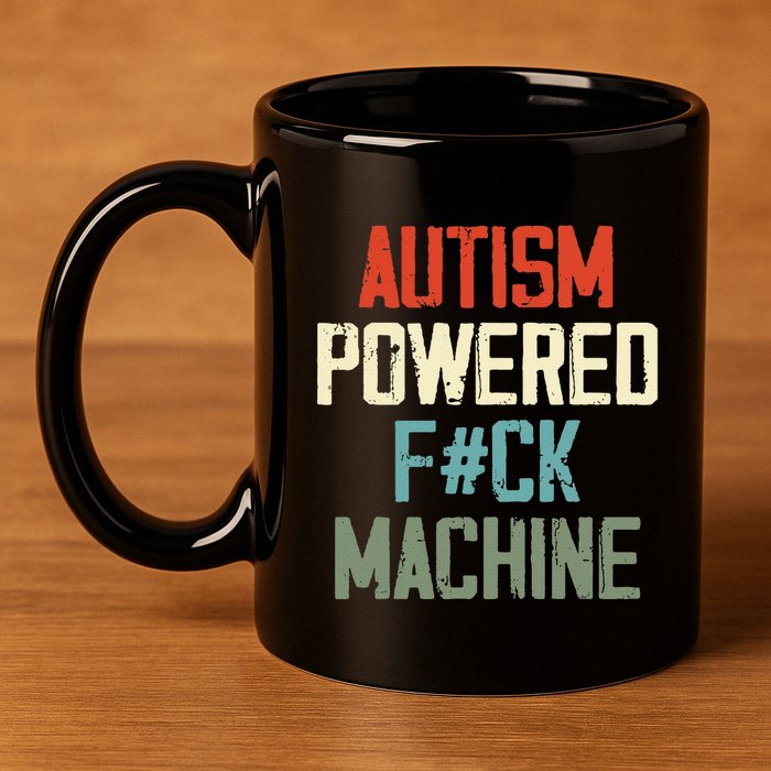Autism Powered Fck Machine Retro Health 11oz C Handle Ceramic Mug