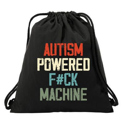 Autism Powered Fck Machine Retro Health Drawstring Bag