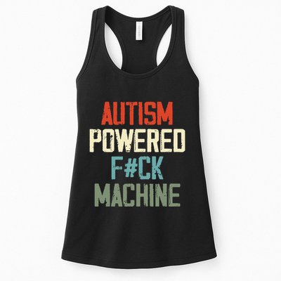 Autism Powered Fck Machine Retro Health Womens Tank Top