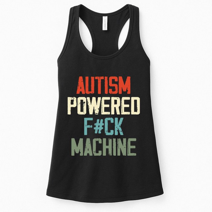 Autism Powered Fck Machine Retro Health Womens Tank Top