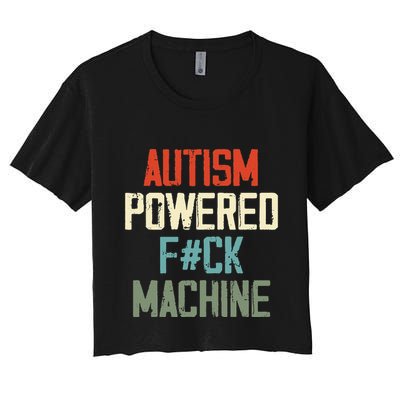 Autism Powered Fck Machine Retro Health Crop Top