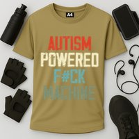 Autism Powered Fck Machine Retro Health Performance Shirt