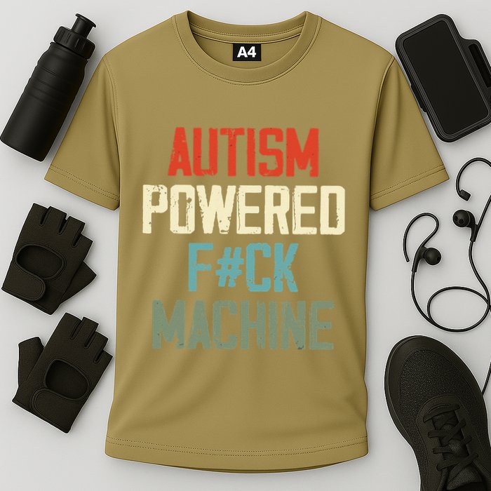 Autism Powered Fck Machine Retro Health Performance Shirt
