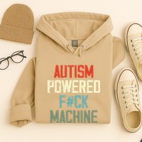 Autism Powered Fck Machine Retro Health Hoodie