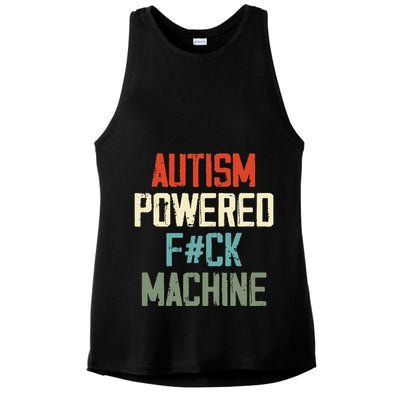 Autism Powered Fck Machine Retro Health Apparel Gift Ladies PosiCharge Tri-Blend Wicking Tank