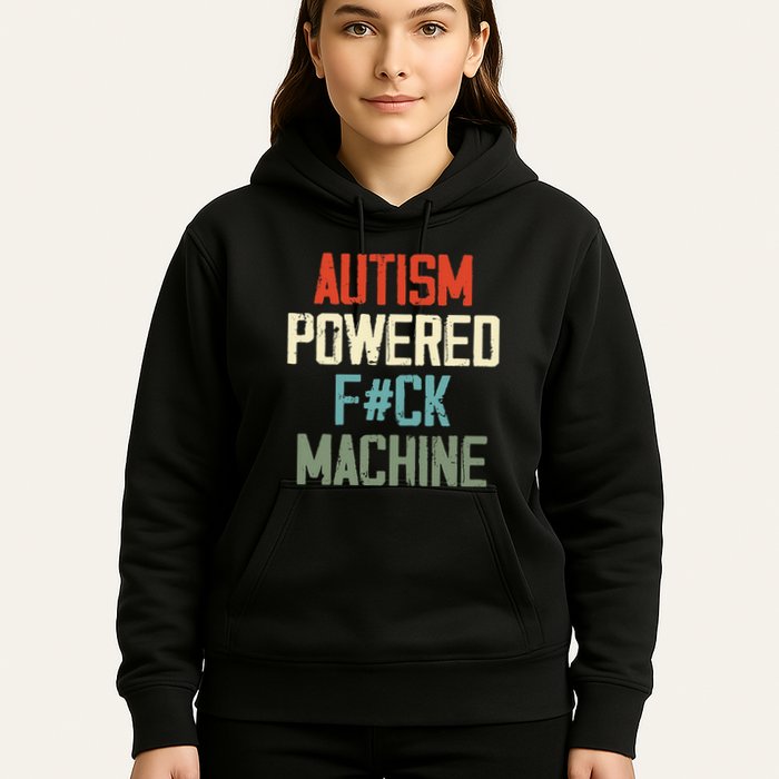 Autism Powered Fck Machine Retro Health Apparel Gift Hoodie