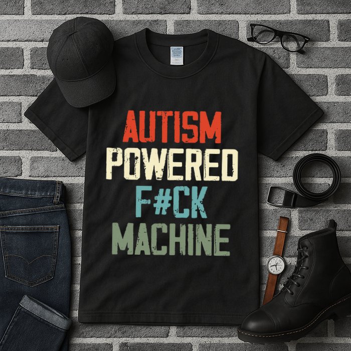 Autism Powered Fck Machine Retro Health Apparel Gift Tall T-Shirt