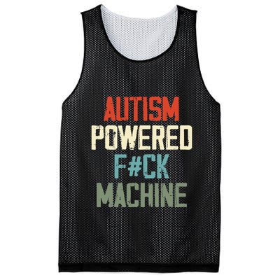 Autism Powered Fck Machine Retro Health Apparel Gift Mesh Reversible Basketball Jersey Tank