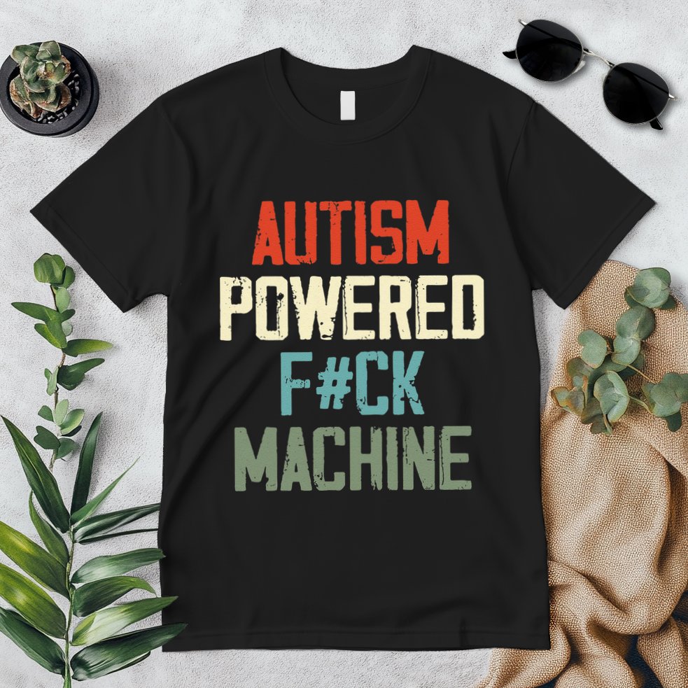 Autism Powered Fck Machine Retro Health Apparel Gift Premium T-Shirt