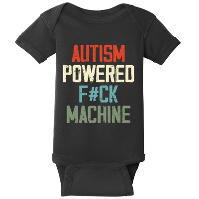 Autism Powered Fck Machine Retro Health Apparel Gift Baby Bodysuit