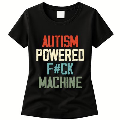 Autism Powered Fck Machine Retro Health Apparel Gift Womens T-Shirt