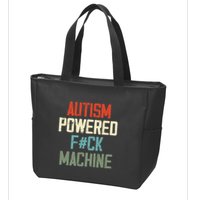 Autism Powered Fck Machine Retro Health Apparel Gift Zip Tote Bag